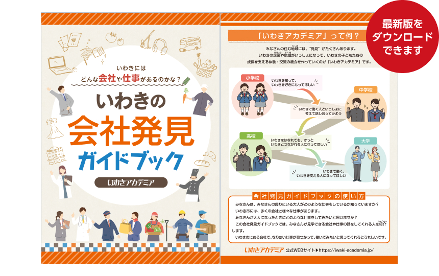 いわきの会社発見ガイドブックの表紙と紹介
